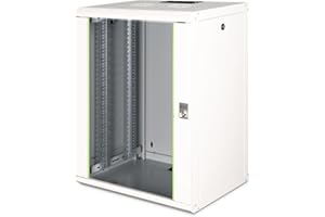 DIGITUS Armario de Red, Rack de 19 Pulgadas, 16U, Montaje en la Pared, Profundidad 450 mm, Capacidad de Carga 100 kg, Serie Unique, Gris
