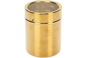 CHICIRIS Spargi Cacao in Polvere, Agitatore per Polvere a Maglia Fine Dorata Resistente Alla Ruggine in Acciaio Inossidabile, Agitatore, per sale, zucchero a velo, caffè macinato, pepe o altre spezie