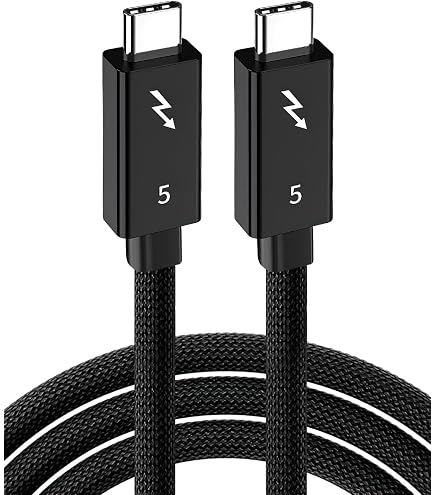 Cavo USB-C Thunderbolt 5 Da 1,5 M – Alluminio Intrecciato, 80 Gbps, 16K@60Hz, Ricarica 240W, Compatibile Con USB4 E TB4/3