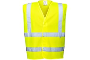 Portwest Chaleco De Alta Visibilidad Ignífugo, Tamaño: L/XL, Color: Amarillo, FR75YERL/XL