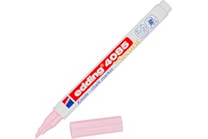 edding 4085 Pennarello a Gesso - Rosa pastello - Punta tonda 1-2 mm - Penna a gesso per lavagna cancellabile - per scrivere su finestre, vetro, specchi - inchiostro opaco altamente coprente