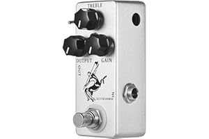 Overdrive Gitarrenpedal, Btuty SILVER HORSE Effektpedal für E-Gitarre mit Overdrive-Effekt, mit 3 Modi TREBLE/OUTPUT/GAIN, True Bypass Mini Size