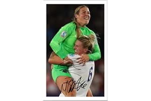 RJR PRINTS Mary Earps & Millie Bright England Lionesses Signed 6X4 Inch Photo With Print Pre Printed Signature Football Autograph Gift