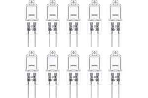 G4 żarówki halogenowe, Techgomade 12 V 20 W Halogen Pin Światło bazowe, 3000 K ciepła biel, 350 lm, możliwość ściemniania, lampa halogenowa o niskim napięciu G4, przezroczysta lampa kapsułkowa, do żyrandoli kryształowych, 10 sztuk