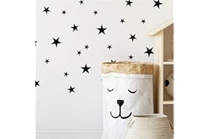 StickerDeen Calcomanías de estrella negra para guardería, calcomanías de vinilo removibles, calcomanías de vinilo para pared, paquete de regalo de 166 unidades