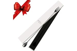 Kidia Bar Spoon Trident 40 cm – Cucchiaio da Bar Professionale in Acciaio Inox 304 – Manico a Spirale & Punta a Tridente – Per Stir & Strain, Cocktail, Mixing Glass – Custodia Inclusa