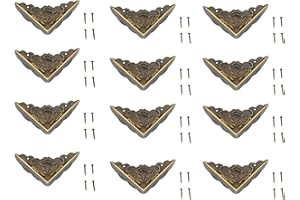 VIAGASAFAMIDO Protezione Angolare in Ottone Antico 12 Pezzi Paraurti di Sicurezza Decorativo per Angoli di Mobili Antiurto per Bambini Facile da Montare