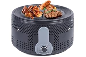 BATHRENA Portable Grill, BBQ Grill, Non-Stick Bakeware, Outdoor Camping, Easy Clean, Smokeless, Camping BBQ-suitable for 4-6 people