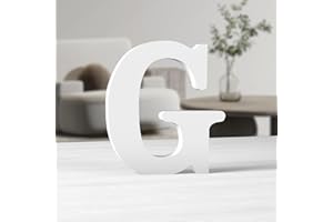 MeteoraPrime Lettres en Bois Blanc de 6 Pouces Lettres en Bois Non Finies pour Décor Murale Lettres Debout Décoratives Grandes Lettres pour Décor Murale pour Projets de FêTe à La Maison (G)