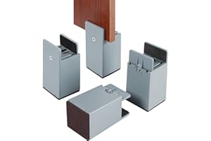 ZDDLOINP Adjustable Bed and Furniture Risers with Screw Clamp, 4 Pack Heavy Duty Sofa Tables Chair Risers, Furniture Risers Increase the height by 4 inches, Fit from 0-2 inch Widths of Furniture Feet(Grey)