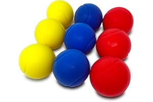 E-Deals 70mm Foam Tennis Balls - Pack of 9 Assorted Colours