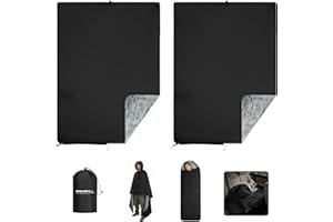 EULANT Couverture de Camping Imperméable avec Capuche,Blanket Thermique à Capuche pour Sport et Rester au Chaud en Plein Air/en Voiture, Polyvalente pour Tapis de Pique-Nique, Sac de Couchage