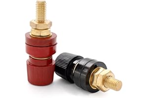 SRJQXH 2 Pcs Terminal Binding Post, M8 Thread Binding Postt, 555 Type Brass Pillar Terminal Block M8 Threaded, for Separation and Distribution of Welding Machines Charging Generators