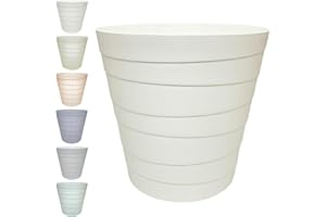 MAKREL® Pastel Colours Plastic Waste Paper Basket Bin Modern Step Design Trash Can for Kitchen, Bathroom, Office (White, 10 Litre)