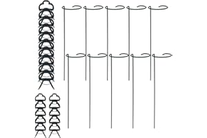 Catime 10 sztuk klatek na rośliny, 40 cm, metalowy ruszt, podpórki do roślin do ogrodu, z 10 klipsami do roślin, do storczyków amarylis, hortensji