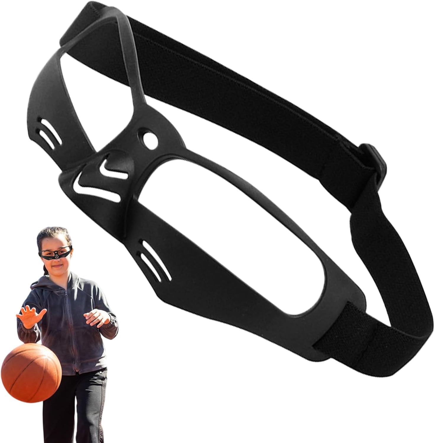 Genérico Basketball Goggles, Dribbling Goggles Basketball Sports Glasses, Eye Protection Design, Vision Training Aid, For Youth Kids Practice Drills, TPU Material, 6.69x2.17 In, Black, 1 Pair