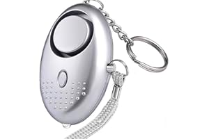 SUMWITUM Personal Alarms For Women,Reusable Police Approved 150DB Super-Loud! ,Personal Alarms with LED Light, Small Personal Security Alarm Torch Keychain for Women, Girls, Children and Elderly (Silver)