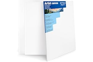 FUUMUUI Lienzos para Pintar 50x70cm - Set de 3 Lienzos Enmarcados, Tela Blanca 100% Algodón, 280 GSM, Madera Certificada FSC, Triple Imprimación, Libres de Ácido - Canvas para Pintura Acrilica, Oleo, Gouache