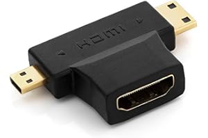deleyCON Mini + Micro HDMI DUAL Adapter - HDMI hona till Mini HDMI Kontakt + Micro HDMI Kontakt - 3D 1080p Full HD