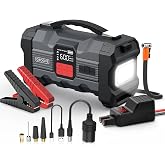 GROOVE ZK004 26800mAh 4500A Ak&uuml; Takviye Cihazı +Lastik Şişirme Kompres&ouml;rl&uuml; Taşınabilir Jump Starter (Kompres&ouml;r+Powerbank+Led 