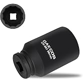 DAKCOS 1/2" Long Socket Impact Wrench 36 mm Multi-Tooth 12 faces, Cr-Mo, 78 mm length