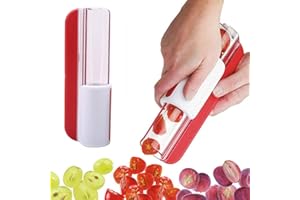 TRABAG Obstschneider - Tomaten/Weintrauben/Kirschen-Schneider, Obstküchen Dekoration Küchenhelfer, Gemüsehobel, Küchenwerkzeug, 20 * 7.5 * 7cm(Rot)