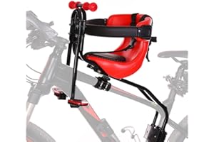 MSFE siège de vélo pour Enfant monté à l'avant,siège de vélo Avant Portant 50kg,siège de vélo sûr pour Enfants avec Ceinture de sécurité,Dossier,pédales,Main Courante,pour âgés de 8 Mois à 4 Ans