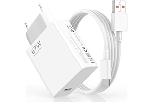 Caricabatterie USB da 67 W con cavo di ricarica di tipo C 6 A per Xiaomi 17T 15 14 Ultra/14/14T/13T/13/13 Lite, Redmi Note 15 14 13 12 11 10 Pro 5G, Poco F7 X7 X6 M6 X5 Pro caricabatterie USB per
