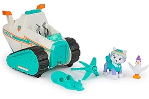 Paw Patrol Everest Deluxe Snowmobile, con lanciamissili, Snowboard e Action Figure da Collezione, Giocattoli per Bambini e Bambine da 3 Anni in su
