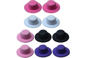 Vepoty Puppen Miniaturhut 10pcs Winziger Formeller Hut Mini Hut Bunte Handwerkshüte Stoff Ornamente Für DIY Accessoire