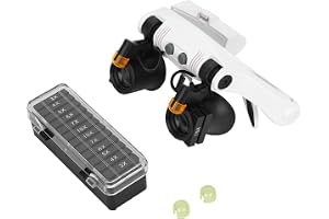 YCTZE LED-huvudmonteringsglasögon med Utbytbar Lins, Multifunktionell 21-kombination för Inspektion, Löstagbara Lampor, för N