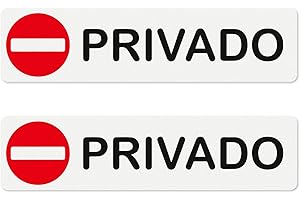 YIKIADA Cartel Adhesivo Privado - Señal Privado por Puerta Material de Aluminio 20 CM X 5 CM - 2 Piezas