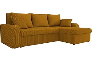 ‎MIRJAN24 Mirjan24 Ecksofa Kristofer Cord, Design Eckcouch, Couch mit Schlaffunktion, Zwei Bettkasten, Wohnlandschaft, Bettfunktion L-Form Sofa, Ottomane universell (Poso 01)