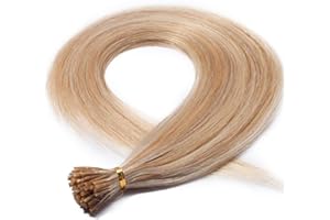 22"(55cm) SEGO Extensiones de Queratina de Pelo Natural [0.5g*100mechas] 100% Remy Cabello Humano [#18/613 Ash Rubio/Blanqueador Rubio] Tipo I Pre Bonded Hair Extensions Balayage (50g)