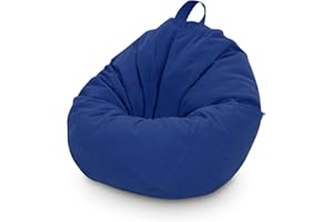 Trintion Bean Bag Chair Cover 80x90cm Storage Soft Toy No Filling Lazy Sofa Beanbag Stuffed Animal Chair Cover for Adult Kid Storage Stuffed Animal Soft Toy (Blue)