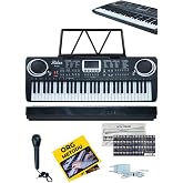 Midex PS-1500BK 61 Keys Organ for Startup with Notary and Adapter (100 Sounds 100 Rhythms)