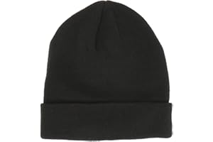 SHIPITNOW Bonnet Homme ou Femme Uni - Bonnet Hiver Basic en Maille sans Pompon - 100% Acrylique - avec ou sans Revers - Modèle Simple et Classique sans Marque - Taille Unique
