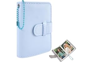 Album Photo Instax Mini pour Film 3 Pouces, 32 Pochettes Mini Album Photo Compatible avec Fujifilm Instax Mini 7/7s/8/9/11/12/40/SE/90/99/Liplay/EVO, Polaroid Pic-Snap 300, Kpop Photocard (Bleu)