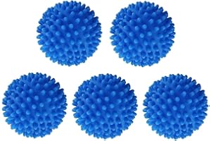 KOMUNJ 5 Pcs Laundry Tumble Dryer Balls, Dryer Balls Reusable Washing Balls, Dryer Balls Washing Ball, Durable Plastic Dryer Balls, for Speeding Drying and Reducing Creases