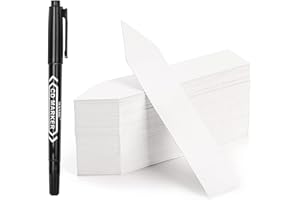 Zommke 100Stk Pflanzschilder,Pflanzenschilder,Kunststoff Gartenschilder,Pflanzenschilder zum Beschriften Mit 1 Marker Zum Beschriften Wetterfest Pflanzen Etiketten Für Draussen 10x2CM (weiß)