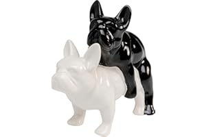 KARE Design figura decorativa Love Dogs, nero/bianco, motivo cani, idea regalo amanti cane, animali porecellana, decorazione divertente, pop art, 18 cm, Bianco/Nero