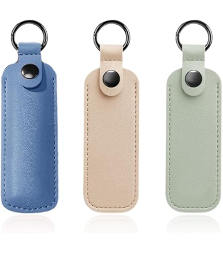 2 Stück Leder Hüllen Für USB-Sticks - PU Leder Aufbewahrung Mit Schlüsselring Schwarz/Weinrot