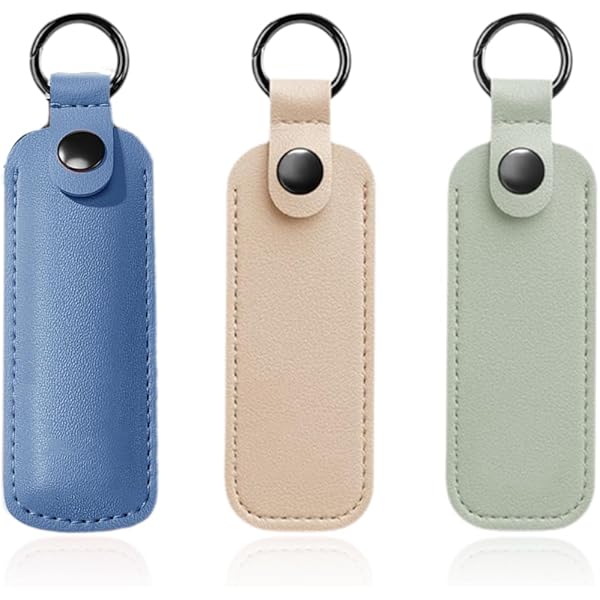 3 Custodie Portachiavi Per Pennette USB - Verde, Blu, Nero, In Pelle PVC, Con Gancio Per Borsa