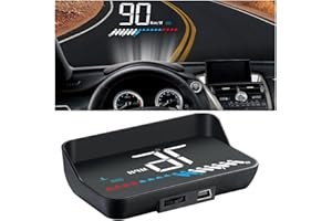 CGEAMDY Affichage Tête Haute Universel Pour Voiture, Compteur De Vitesse Led Speed Projector, Affichage Tête Haute Hud Obd2 & Hud Gps Pour Voiture, Compteur De Vitesse À Double Système Obd2 Et Gps