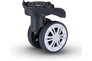 SHOWKOO hard shell suitcase replacement wheels, 360° double row spinner wheels, rubber swivel casters with bearings, silent luggage wheels, repair accessories sets for suitcase luggage