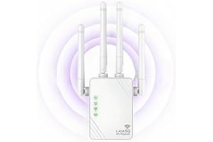 FIVEBOX WiFi Extender, 2024 New WiFi Repeater, WiFi Amplifier 1200Mbps, 5GHz and 2.4GHz Home Dual Band WiFi Booster, Up to 4,000 Sq Ft and 45 Devices, Repeater/Router/Ap Mode, Quick Setup, UK Plugs