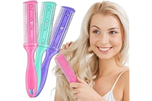 PLABBDPL Pettine Rasoio Doppio Lato, 3Pcs Pettine Doppio Taglio Capelli, Pettine Rasoio, Pettine Capelli più Sottili, per Taglio E Styling Dei Capelli