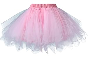 FEOYA - Jupe Tutu Fille Tulle Léger Ballet Jupe Courte Multi Couches Mini Jupe Princesse pour Fête Danse Spectacle Taille Élastique