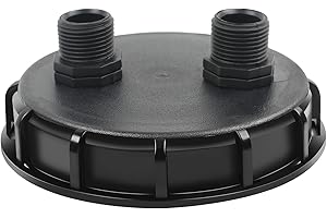 TIHOOK Tapa adaptador IBC, rosca exterior de 1 pulgada, tapa de cierre IBC, accesorio para depósito IBC, tapa de conexión para depósito de agua de lluvia, 1 agujero/2 orificios/3 agujeros