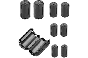 TPZORJX 8 PCS Ferrite Clip,Ferrite Antiparasite Magnétique Core,Anneau Ferrite à Clipser,Anneau Ferrite Antiparasite,pour câbles Audio Réseau Vidéo Radio,Noir